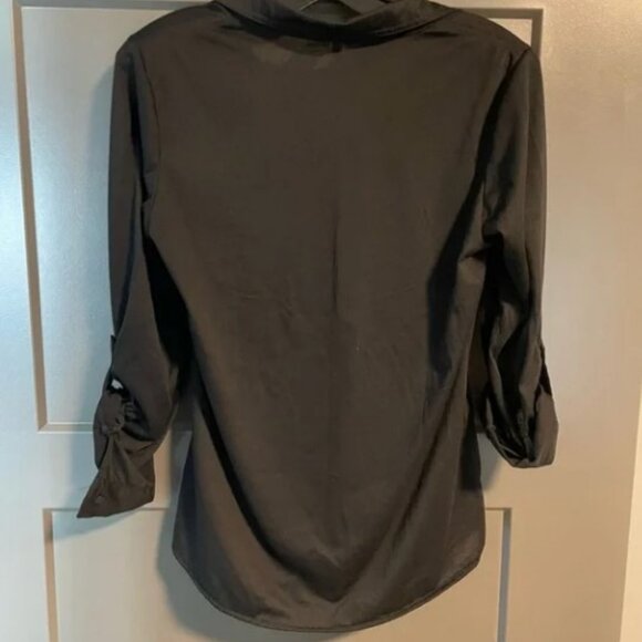 Black Passport Medium Button-Up Shirt by Silver Icing - Picture 3 of 3